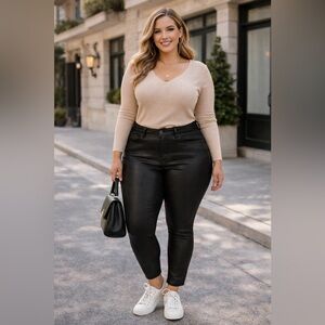 Celebrity Pink Coated high rise Skinny Jeans